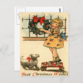 Carte Postale Guirlande accrochante de fille (Devant / Derrière)