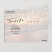 Carte Postale Guirlande de lumières élégante de plage Été Merci (Dos)