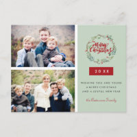 Guirlande de Noël classique Deux photos personnali