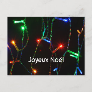 Carte Postale Guirlande lumineuse de Noël "Joyeux Noël" colorée