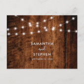Carte Postale Guirlande Lumineuse Rustique & Bois Mariage Remerc (Devant)