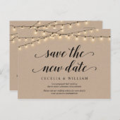 Carte Postale Guirlandes Lumineuses, Kraft, Sauvegarder la nouve (Devant / Derrière)