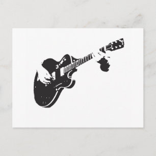 Carte Postale Guitar noir et blanc