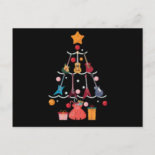 Carte Postale Guitar Santa Hat (Devant)