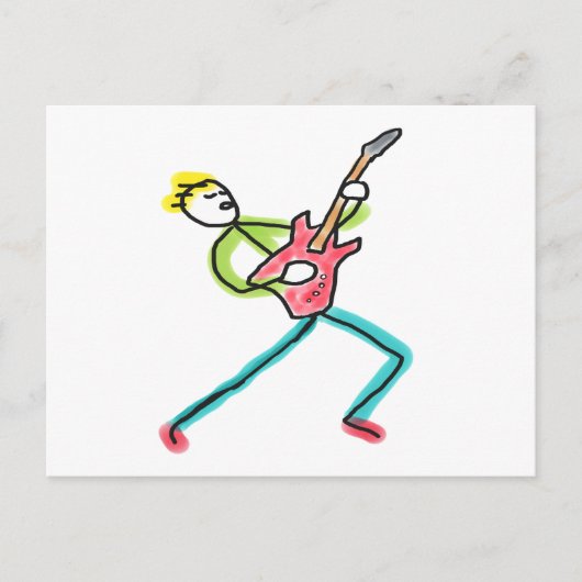 Carte Postale Guitar Stickman (Devant)