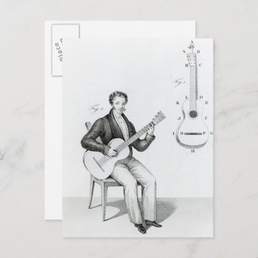 Carte Postale Guitare (Devant / Derrière)