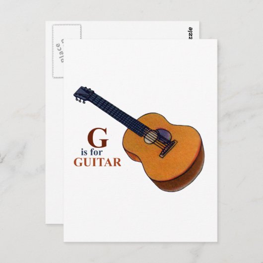 Carte Postale Guitare (Devant / Derrière)