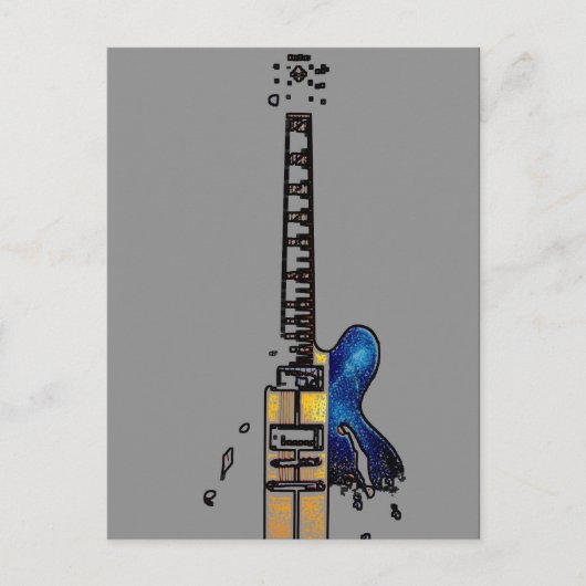 Carte Postale Guitare 4 pccna (Devant)