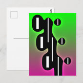 Carte Postale Guitare Abstraite (Devant / Derrière)