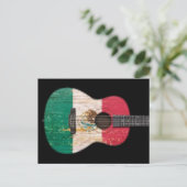 Carte Postale Guitare acoustique du drapeau mexicain vieilli et  (Debout devant)