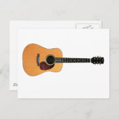 Carte Postale Guitare acoustique horizontale (Devant / Derrière)