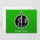 Carte Postale Guitare acoustique verte (Devant / Derrière)