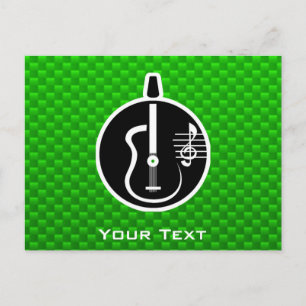 Carte Postale Guitare acoustique verte