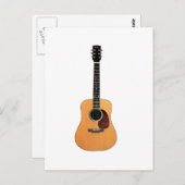 Carte Postale Guitare acoustique verticale (Devant / Derrière)