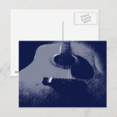 Carte Postale Guitare bleue (Devant / Derrière)