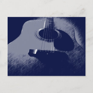 Carte Postale Guitare bleue