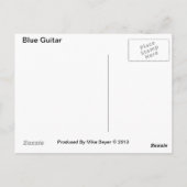 Carte Postale Guitare Bleue, Panneau Cool Neon (Dos)