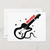 Carte Postale Guitare blues (Devant / Derrière)