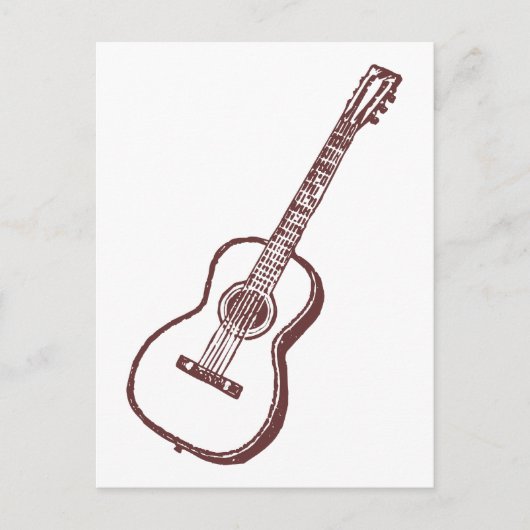 Carte Postale Guitare classique acoustique Brown (Devant)