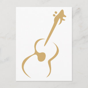 Carte Postale Guitare classique en style dessin de souhaits