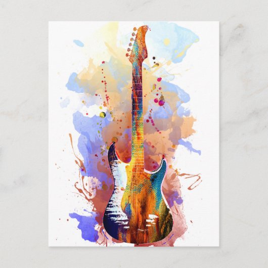 Carte Postale Guitare colorée (Devant)