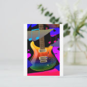 Carte Postale Guitare colorée - roche dessus ! (Debout devant)