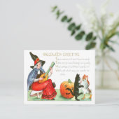 Carte Postale Guitare de chat noir sorcière Jack-o'-lantern Owl (Debout devant)
