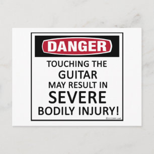 Carte Postale Guitare de danger
