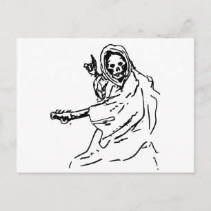 Carte Postale guitare de mort noir