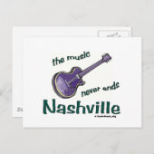 Carte Postale Guitare de Nashville (Devant / Derrière)