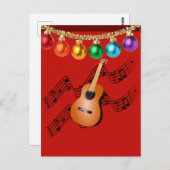 Carte Postale Guitare de Noël (Devant / Derrière)
