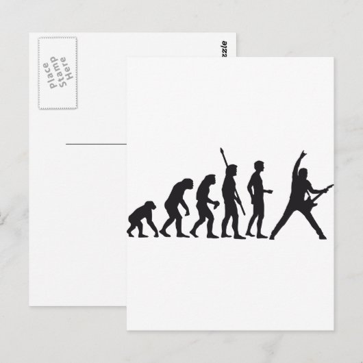 Carte Postale guitare d'évolution (Devant / Derrière)