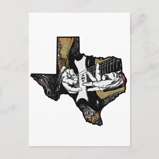 Carte Postale Guitare du Texas (Devant)