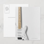 Carte Postale Guitare électrique blanche 3 (Devant / Derrière)