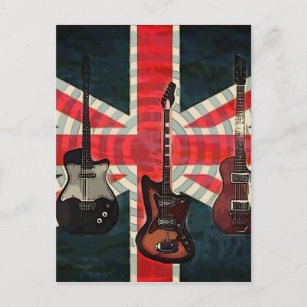 Carte Postale Guitare électrique du pavillon britannique Union J