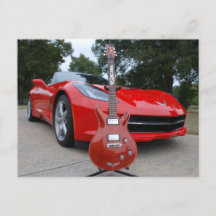 Guitare électrique et voiture de sport