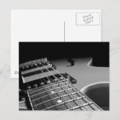 Carte Postale Guitare électrique - Gris B&W (Devant / Derrière)