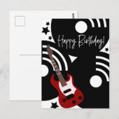 Carte Postale Guitare Électrique Star de Rock Musical Anniversai (Devant / Derrière)