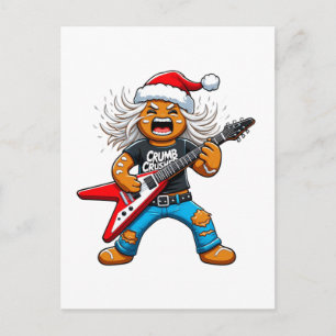 Carte Postale Guitare en pain d'épices de Noël 2026 Rock