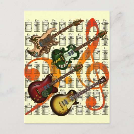 Carte Postale Guitare et accords 07 (Devant)