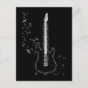 Carte Postale Guitare Notes musicales Instrument Musicien Guitar