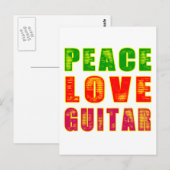 Carte Postale Guitare Peace Love (Devant / Derrière)