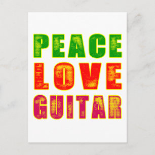 Carte Postale Guitare Peace Love