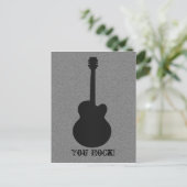 Carte postale guitare rayée, Noir (Debout devant)