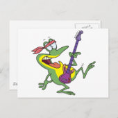 Carte Postale guitare rock and roll froggy frog grenouille (Devant / Derrière)