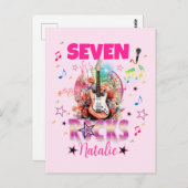 Carte Postale Guitare Rock'n'Roll Fille Anniversaire Musicale Ro (Devant / Derrière)