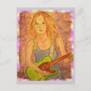 Carte Postale Guitare Twang Girl
