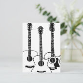 Carte Postale Guitares acoustiques simples (Debout devant)