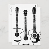 Carte Postale Guitares acoustiques simples (Devant / Derrière)