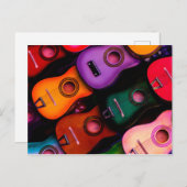 Carte Postale Guitares colorées (Devant / Derrière)